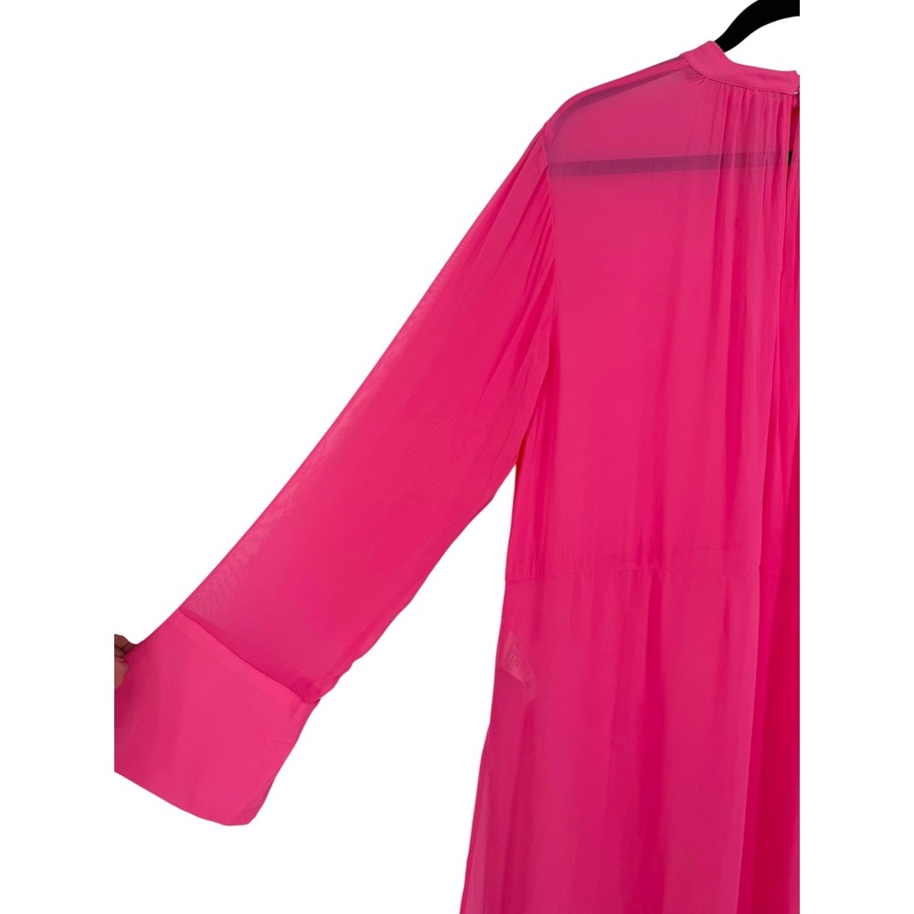 NWT Anthropologie Womens Long Sleeve Sheer Tunic Dress Pink Bell Sleeve Size XL - Picture 11 of 12